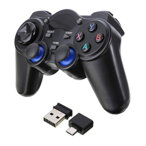 Wireless Gamepad Game Console Joystick 2.4G With Micro USB OTG Converter Adapter For Android Tablets PC TV Box d35